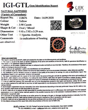 3.90/CT Natural Ceylonese Pukhraj Stone with Govt Lab Certificate-YELSA9V